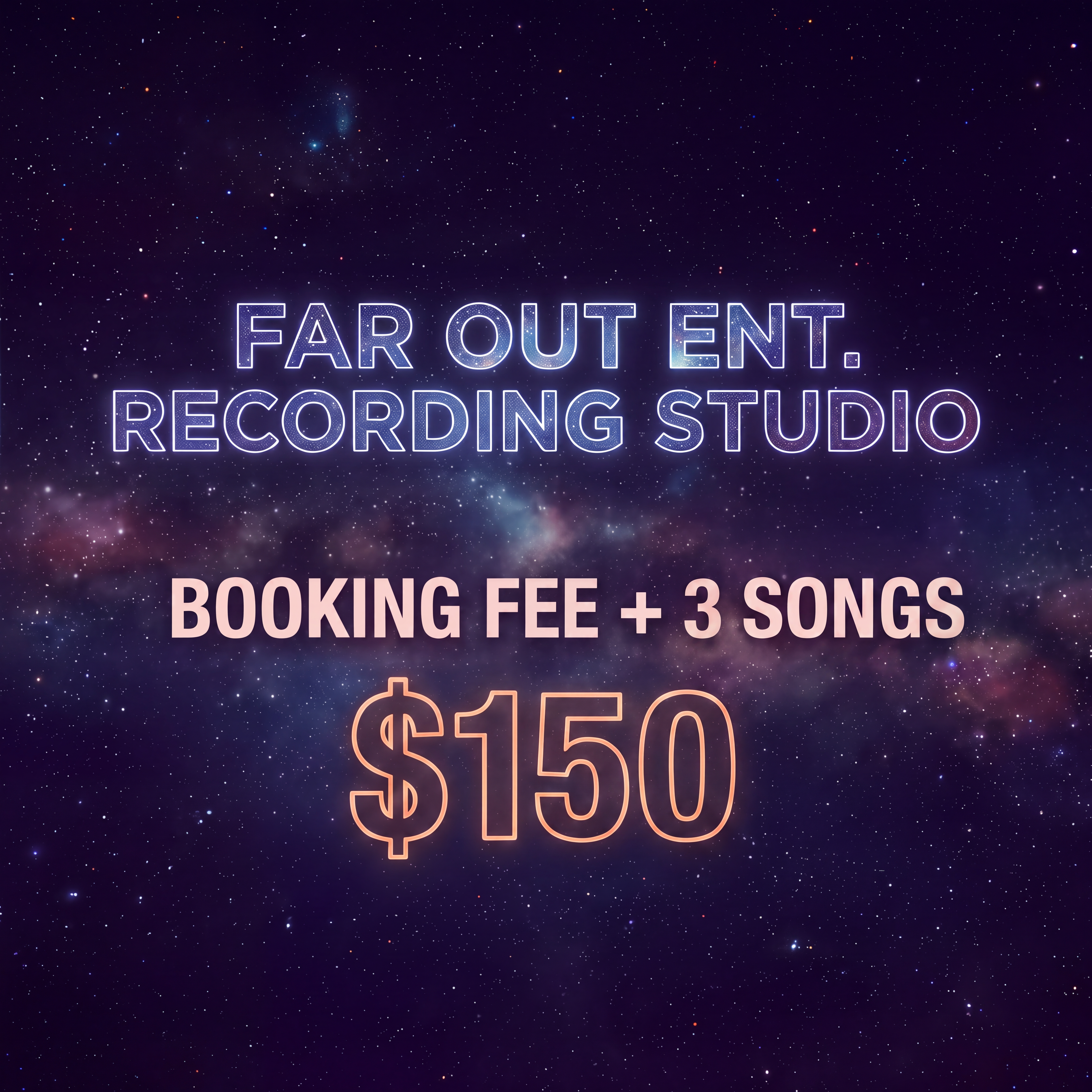 Booking Fee* $25 + 3 Songs $150
