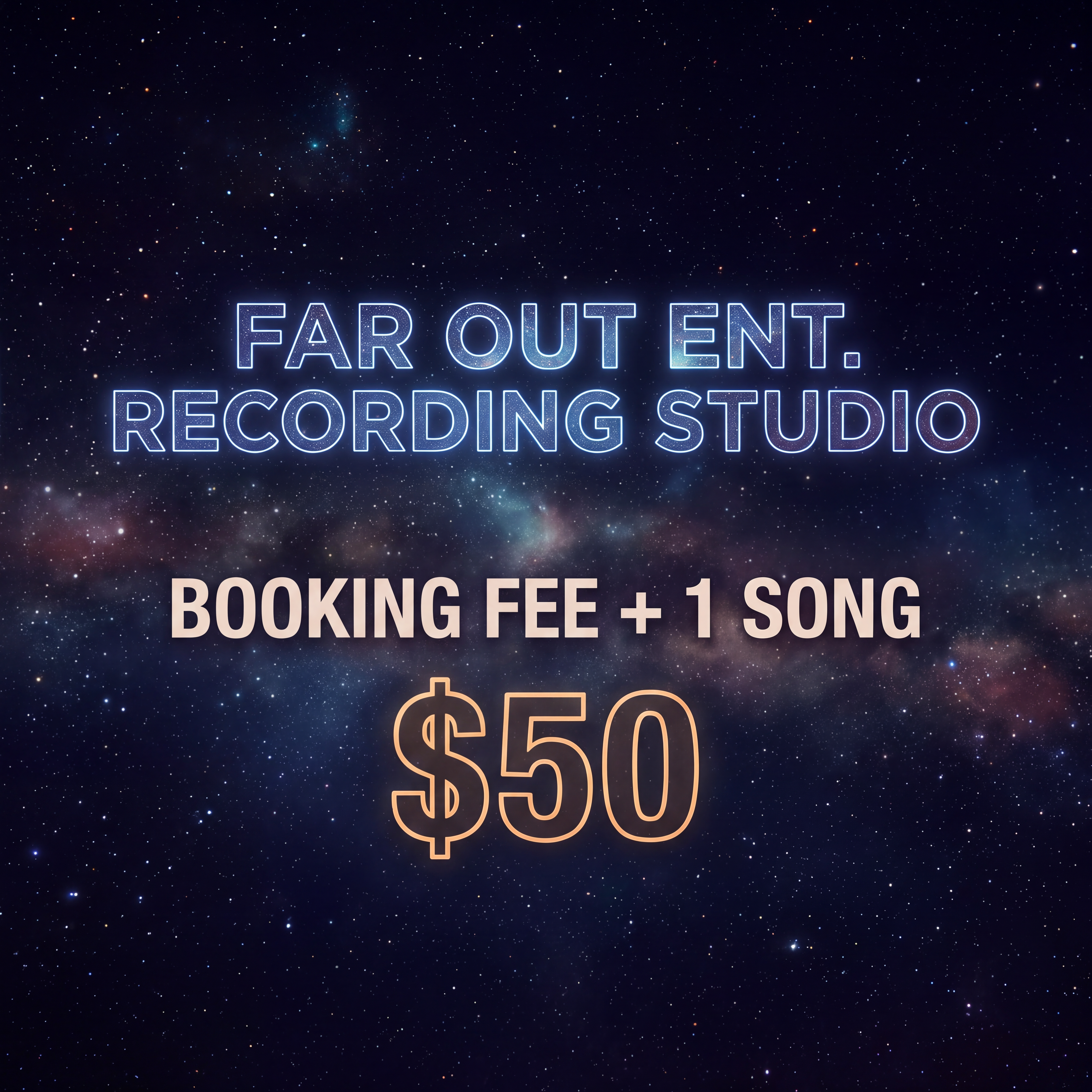 Booking Fee* $25 + 1 Song $50